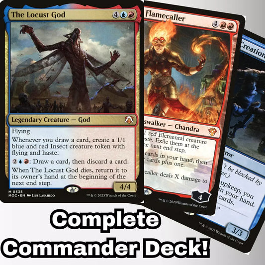 MTG Commander Deck EDH Deck The Locust God 100 Magic Cards Custom Deck Spells Izzet