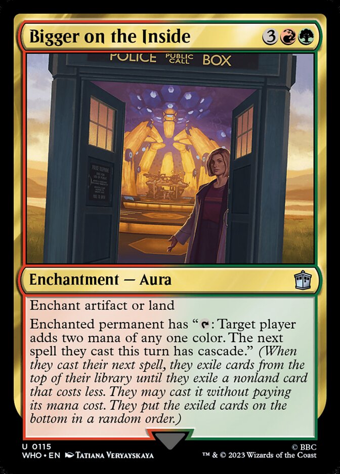 Magic: The Gathering card “Bigger on the Inside” from the MTG Commander EDH Deck Maelstrom Wanderer 100 Cards Custom Deck Cascade by Moonveil Games.