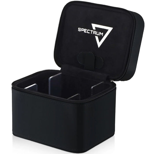 Spectrum branded BCW Prism Deck Case - Matrix, a zip-around card organizer with adjustable dividers and magnetic latch, designed for trading card storage and protection.