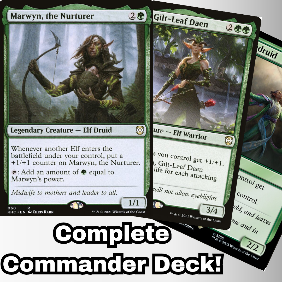 MTG Commander Deck EDH Deck Marwyn, the Nurturer 100 Magic Cards Custom Deck Elves Green Tribal