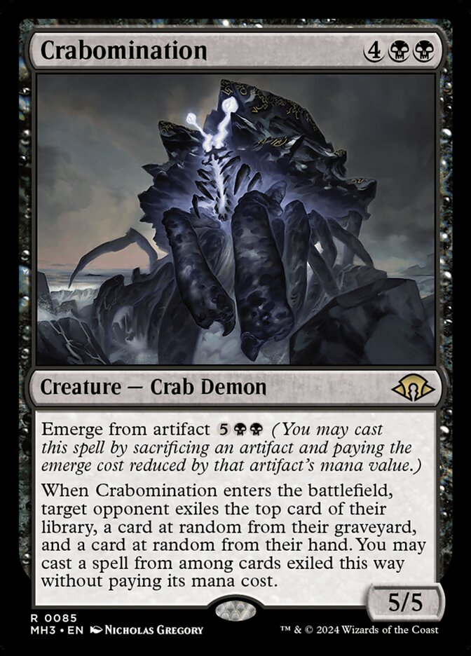 MTG Commander Deck featuring Sen Triplets, includes 100 Magic Cards. Highlight: Crabomination card. Custom-built for theft control in Esper theme by Moonveil Games.