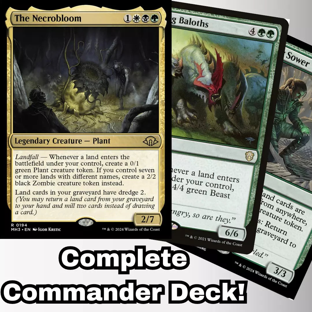 MTG Commander Deck EDH Deck The Necrobloom 100 Magic Cards Custom Deck Landfall Modern Horizons 3