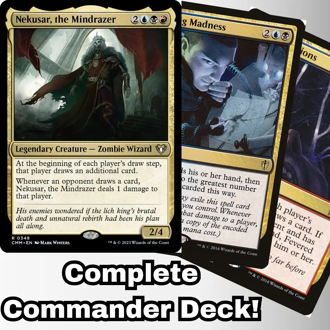 mtg nekusar commander deck EDH Deck Nekusar, The Mindrazer 100 Magic Cards Custom Deck Wheels Forced Draw that player draws an Commander Legends: Battle for Style:Robin Hood landfall