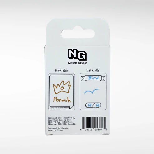 Nerd Gear NerdTokens - Extra Thick Dry Erase Tokens for MTG - 12 Pack, featuring durable, double-sided cards with crown and bird designs, ideal for customizable gameplay.