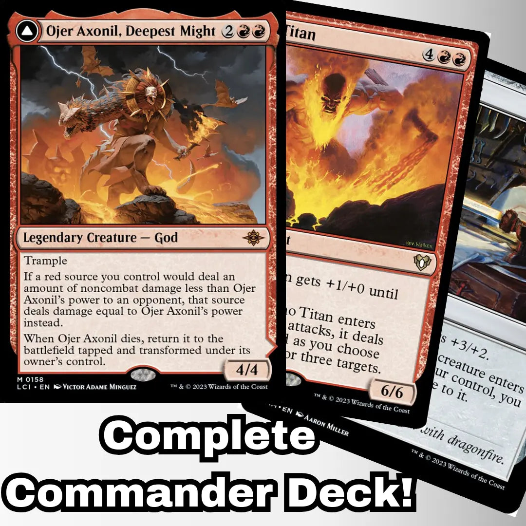 MTG Commander Deck EDH Deck Ojer Axonil, Deepest Might 100 Magic Cards Custom Deck Burn Damage deck! The Lost Caverns of Ixalan Moonveil Games