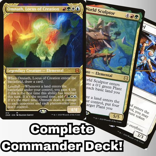 MTG Commander EDH Deck Omnath, Locus of Creation 100 Cards Custom Deck Landfall 4 Color Moonveil Games