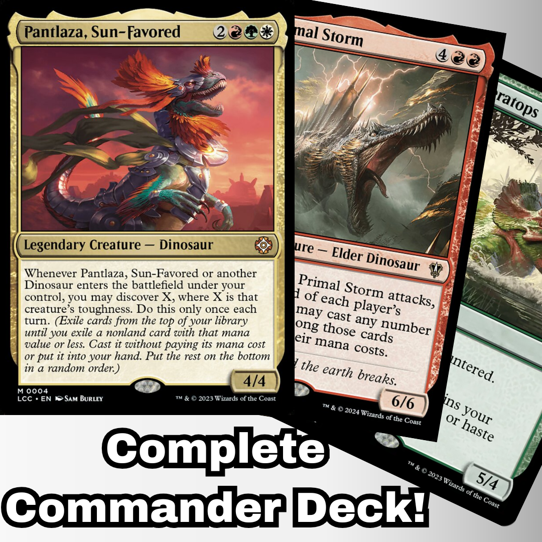 MTG Commander Deck EDH Deck Pantlaza, Sun-Favored 100 Magic Cards Custom Deck Dinosaur Kindred Dinosaurs