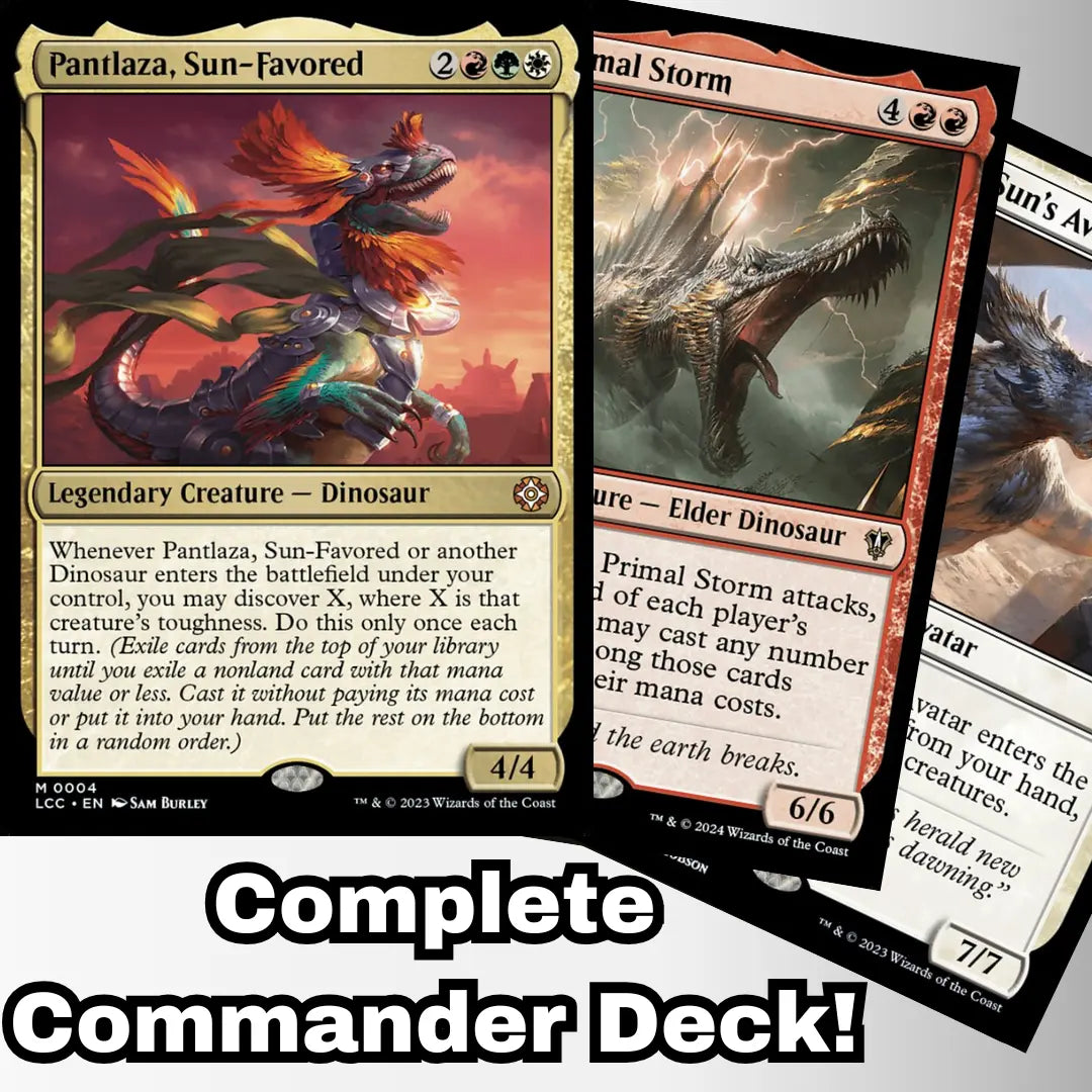 MTG Commander Deck EDH Deck Pantlaza, Sun-Favored 100 Magic Cards Custom Deck Dinosaur Kindred Dinosaurs Moonveil Games