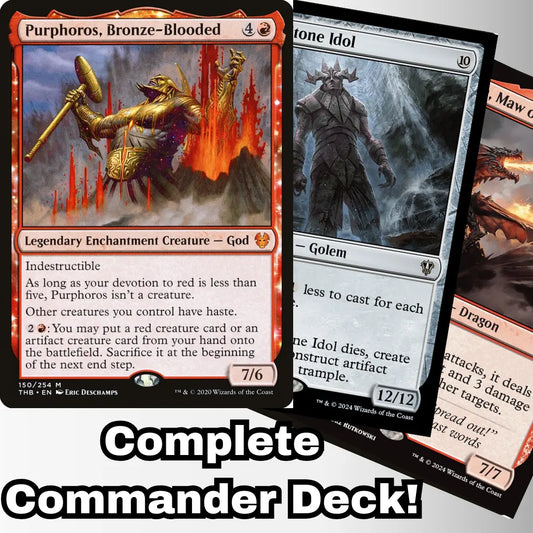 MTG Commander Deck EDH Deck Purphoros, Bronze-Blooded 100 Magic Cards Custom Deck Mono Red Moonveil Games