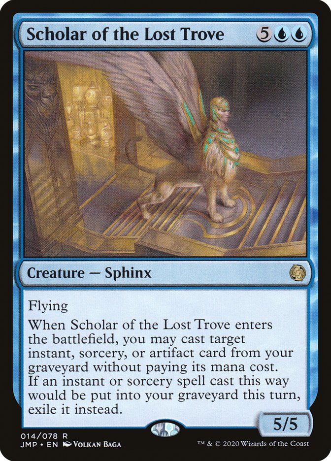 MTG Commander Deck featuring Scholar of the Lost Trove, part of a 100-card custom deck by Moonveil Games for casual EDH play.