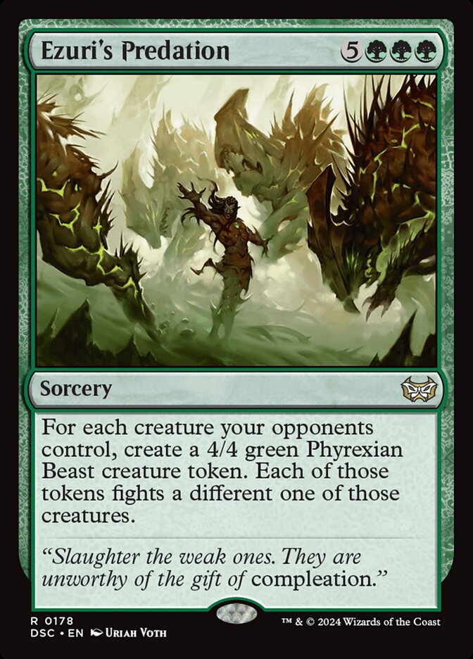 MTG Commander Deck with Ezuri’s Predation, featuring custom 100-card Quandrix, the Proof EDH deck, designed for casual play by Moonveil Games.