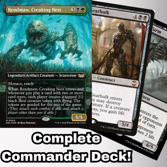 MTG Commander Deck EDH Deck Rendmaw, Creaking Nest 100 Magic Cards Custom Deck Duskmourn Golgari Goad Artifacts