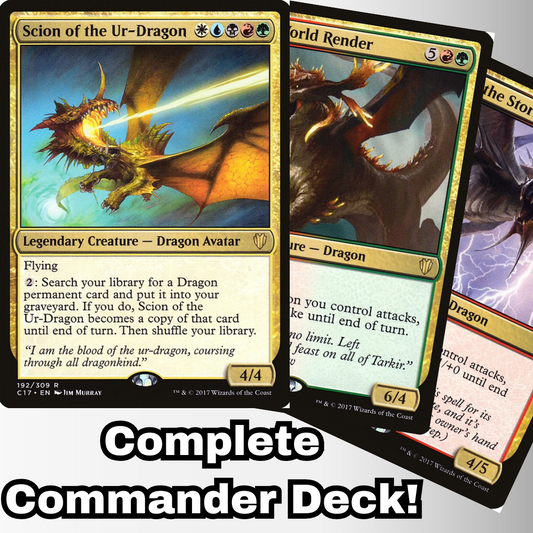 MTG Commander Deck EDH Deck Scion of the Ur-Dragon 100 Magic Cards Custom Deck Dragons 5 Color