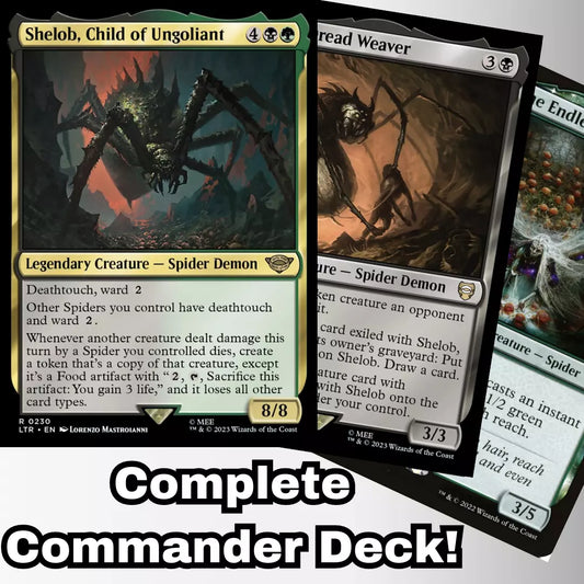 MTG Commander Deck EDH Deck Shelob, Child of Ungoliant 100 Magic Cards Custom Deck Spiders Spider Tribal Lord of the Rings