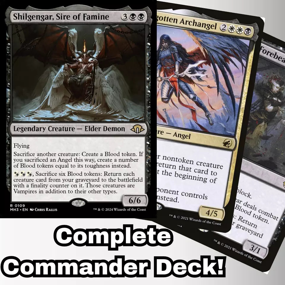 MTG Commander EDH Deck Shilgengar, Sire of Famine 100 Magic Cards Custom Angels Demon