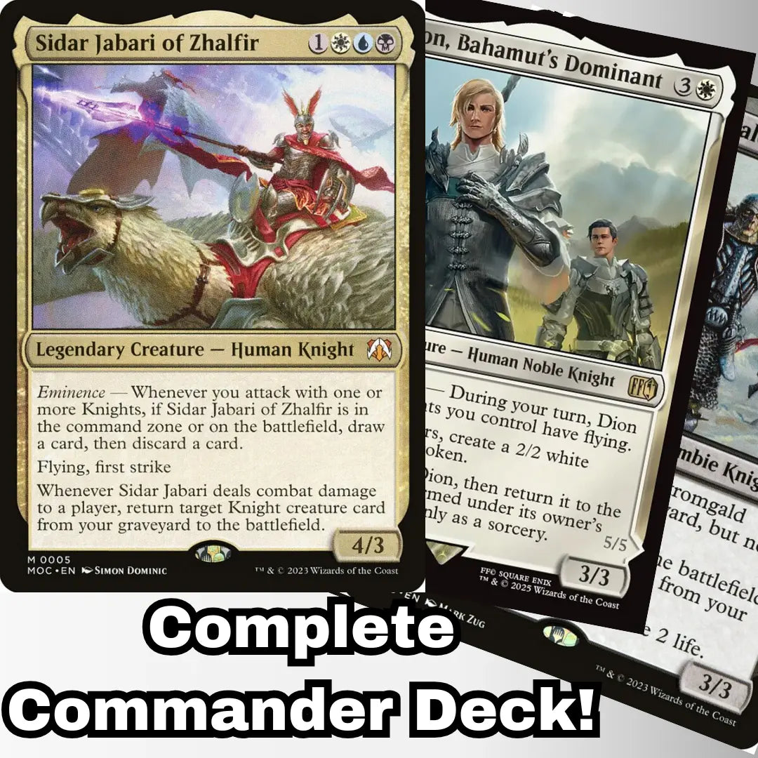 MTG Commander Deck EDH Deck Sidar Jabari of Zhalfir 100 Magic Cards Custom Deck Knights Knight Deck Moonveil Games