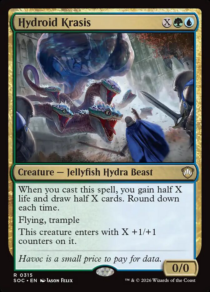 MTG Commander Deck: Animar, Soul of Elements, featuring Hydroid Krasis card; a complete custom-built, creature-focused, 100-card deck for casual play by Moonveil Games.
