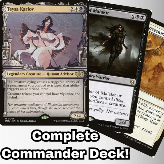 MTG Commander Deck EDH Deck Teysa Karlov 100 Magic Cards Custom Deck Sacrifice Aristocrats Orzhov Death Moonveil Games