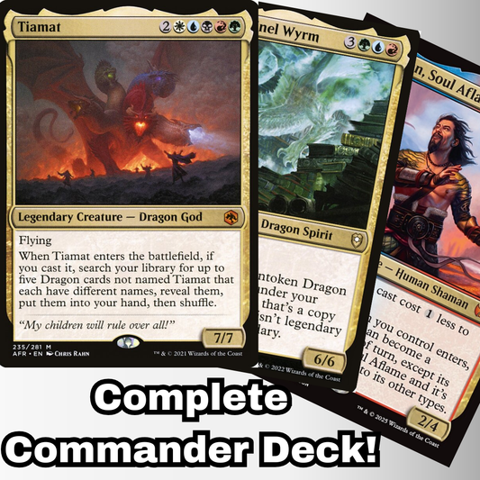 MTG Commander Deck EDH Deck Tiamat 100 Magic Cards Custom Deck Dragon Deck 5 Colors