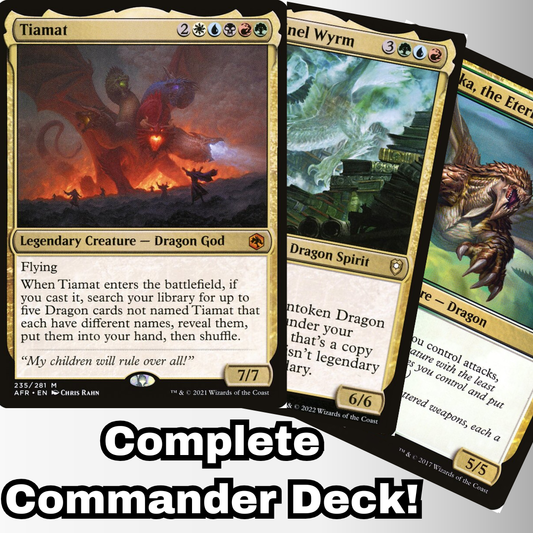 MTG Commander Deck EDH Deck Tiamat 100 Magic Cards Custom Deck Dragon Deck 5 Colors