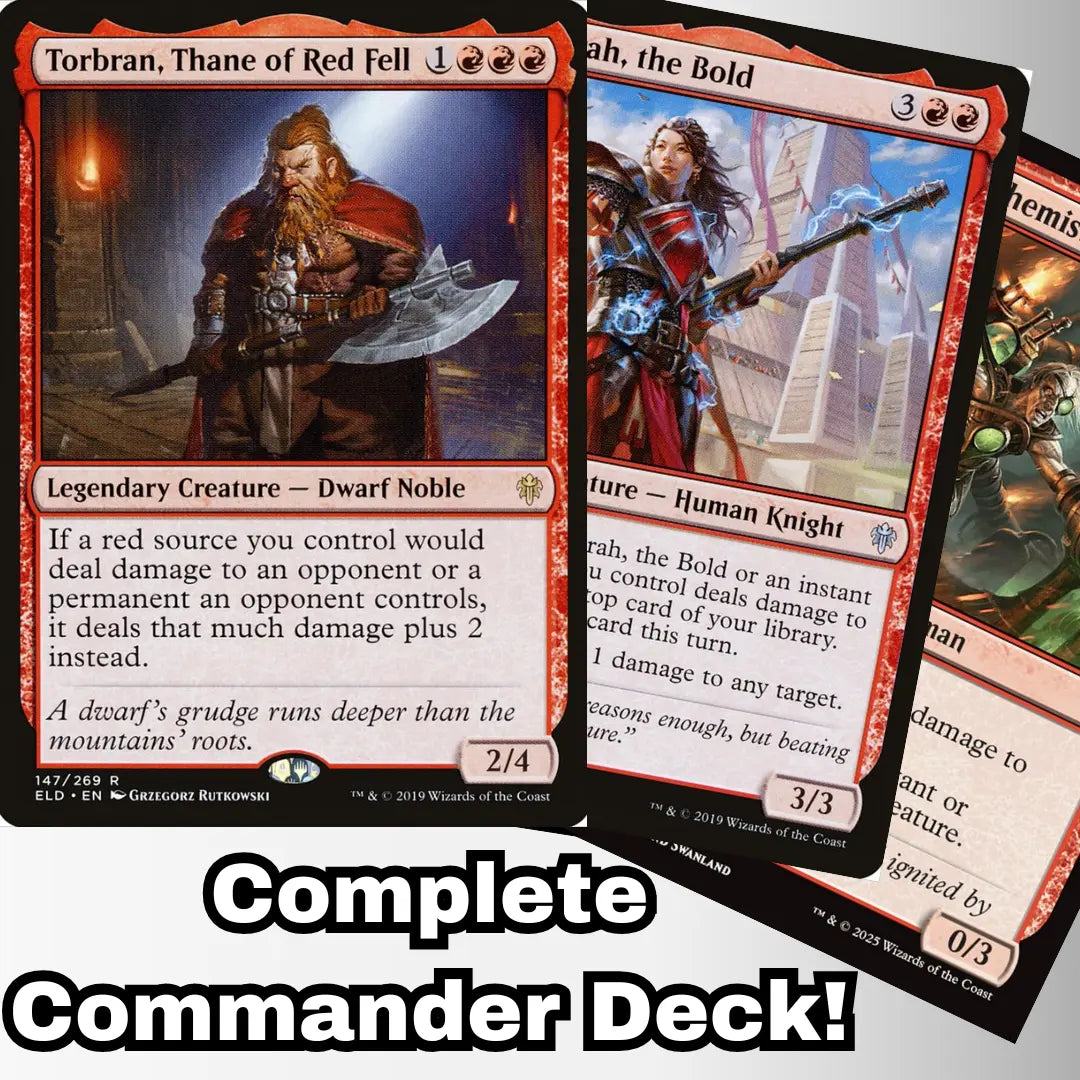 MTG Commander Deck EDH Deck Torbran, Thane of Red Fell 100 Magic Cards Custom Deck Burn Damage deck! Moonveil Games