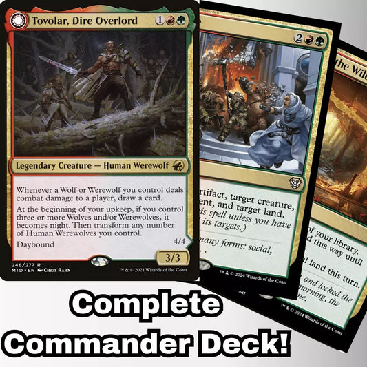 Tovolar, Dire Overlord Commander Deck MTG Custom Deck Werewolves Wolf Deck Wolves Gruul Stompy EDH