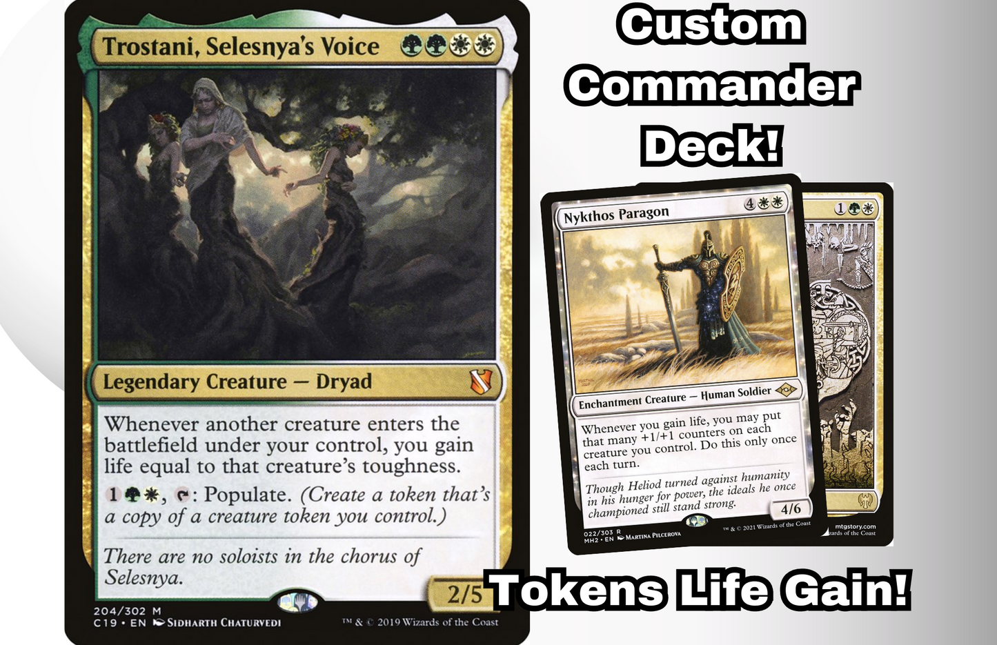 MTG Commander Deck EDH Deck Trostani, Selesnya's Voice 100 Magic Cards Custom Deck Tokens Life gain Green White Selesnya