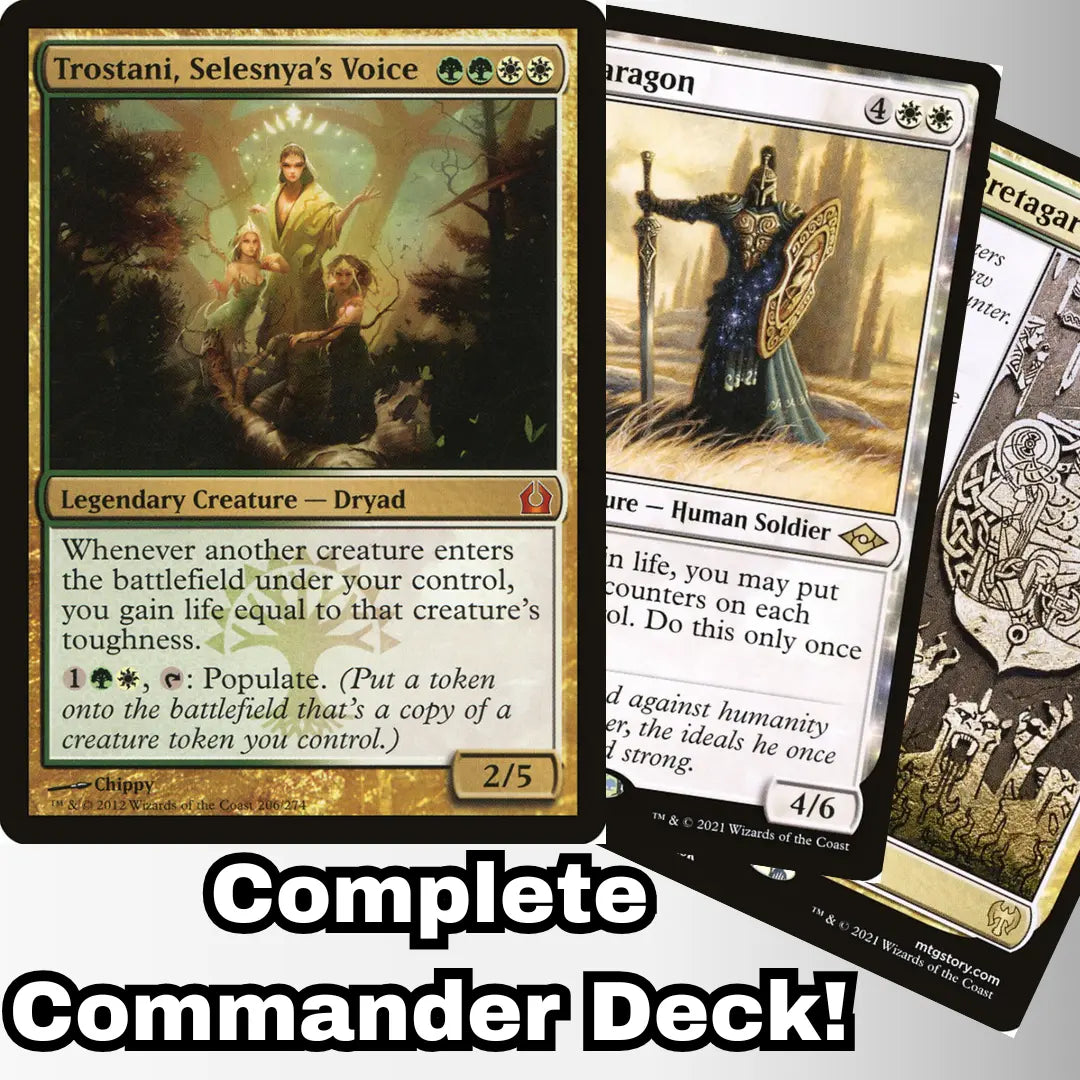 MTG Commander Deck EDH Deck Trostani, Selesnya's Voice 100 Magic Cards Custom Deck Tokens Life gain Green White Selesnya Moonveil Games