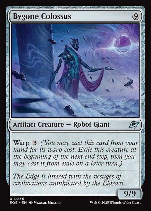 MTG Commander Deck featuring Bygone Colossus, a 9/9 Artifact Creature in a 100-card custom Golgari Sacrifice deck by Moonveil Games, designed for casual play.