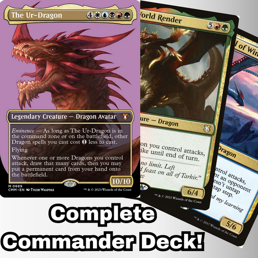 MTG Commander Dragon Deck EDH Deck The Ur-Dragon 100 Magic Cards Custom Deck Dragons Powerful