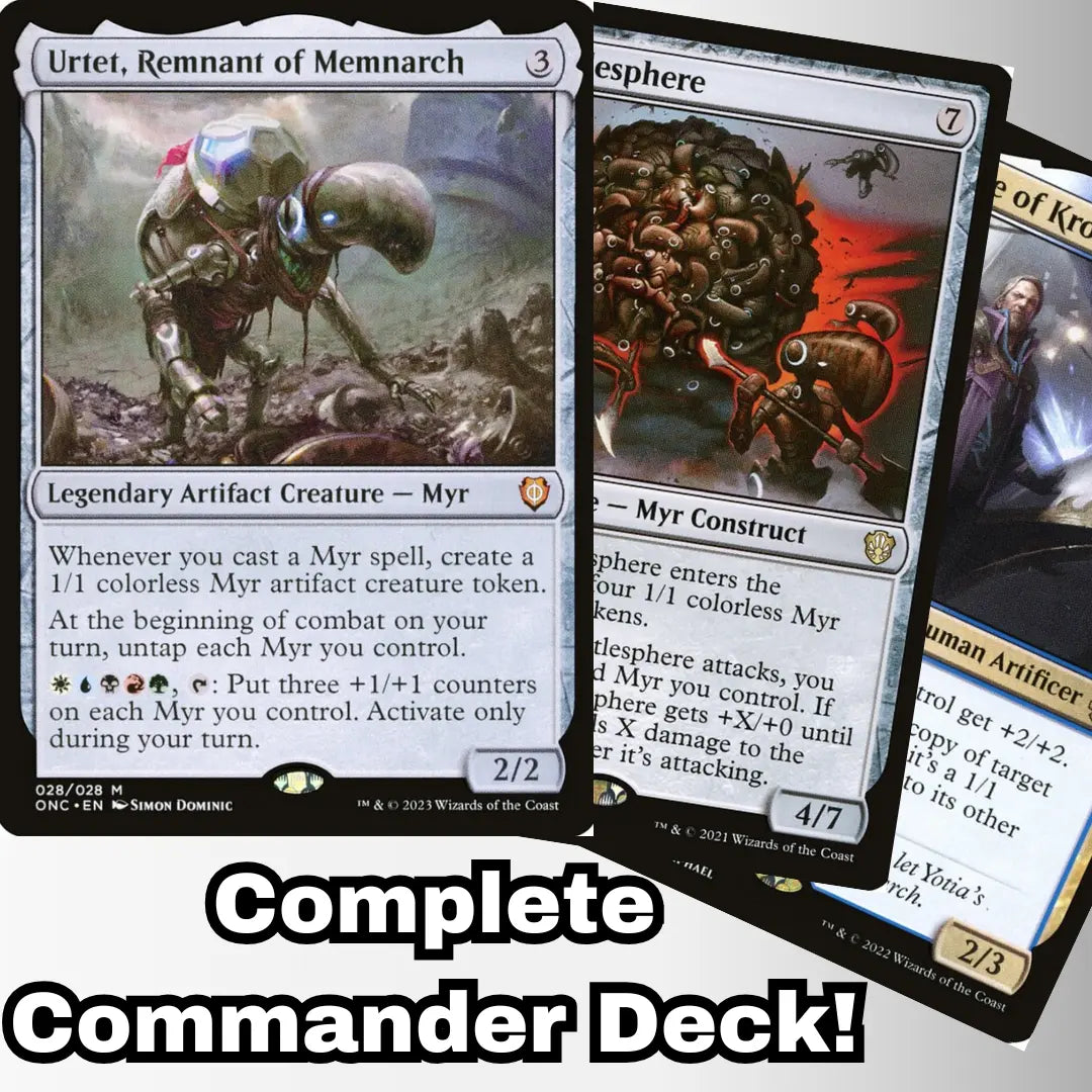 MTG Commander Deck EDH Deck Urtet, Remnant of Memnarch 100 Magic Cards Custom Deck Myr Tribal Artifacts Moonveil Games
