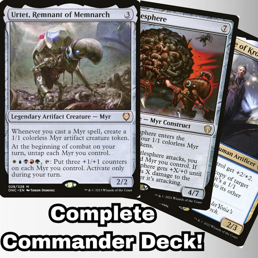 MTG Commander Deck EDH Deck Urtet, Remnant of Memnarch 100 Magic Cards Custom Deck Myr Tribal Artifacts Moonveil Games