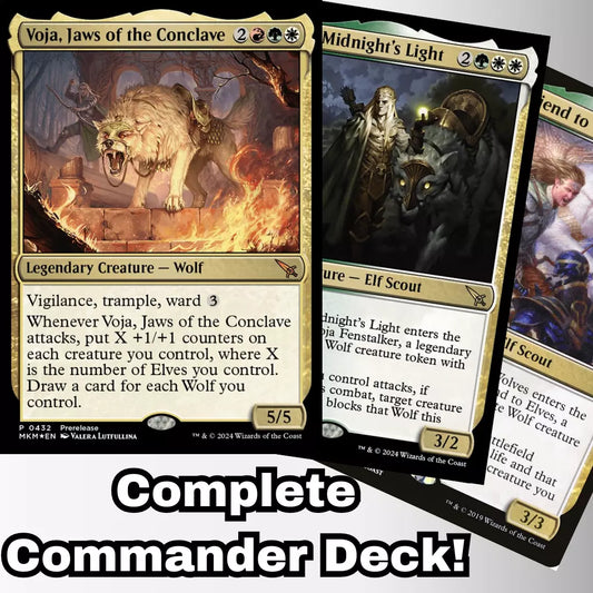 MTG Commander Deck EDH Deck Voja Jaws of the Conclave 100 Magic Cards Custom Deck Elves and Wolves Elf and Wolf Deck