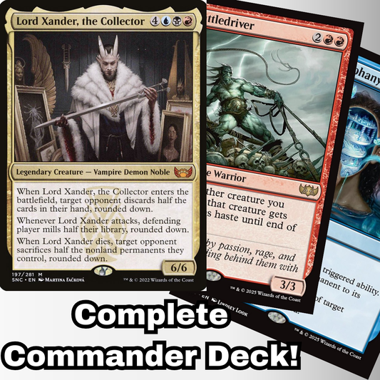 MTG Commander Deck featuring Lord Xander, the Collector. Complete 100-card EDH deck, custom-built by Moonveil Games for casual play.