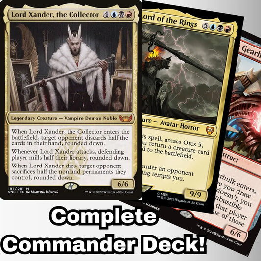 MTG Commander Deck EDH Deck Lord Xander, the Collector 100 Magic Cards Custom Deck Discard Sacrifice Mill Grixis Moonveil Games