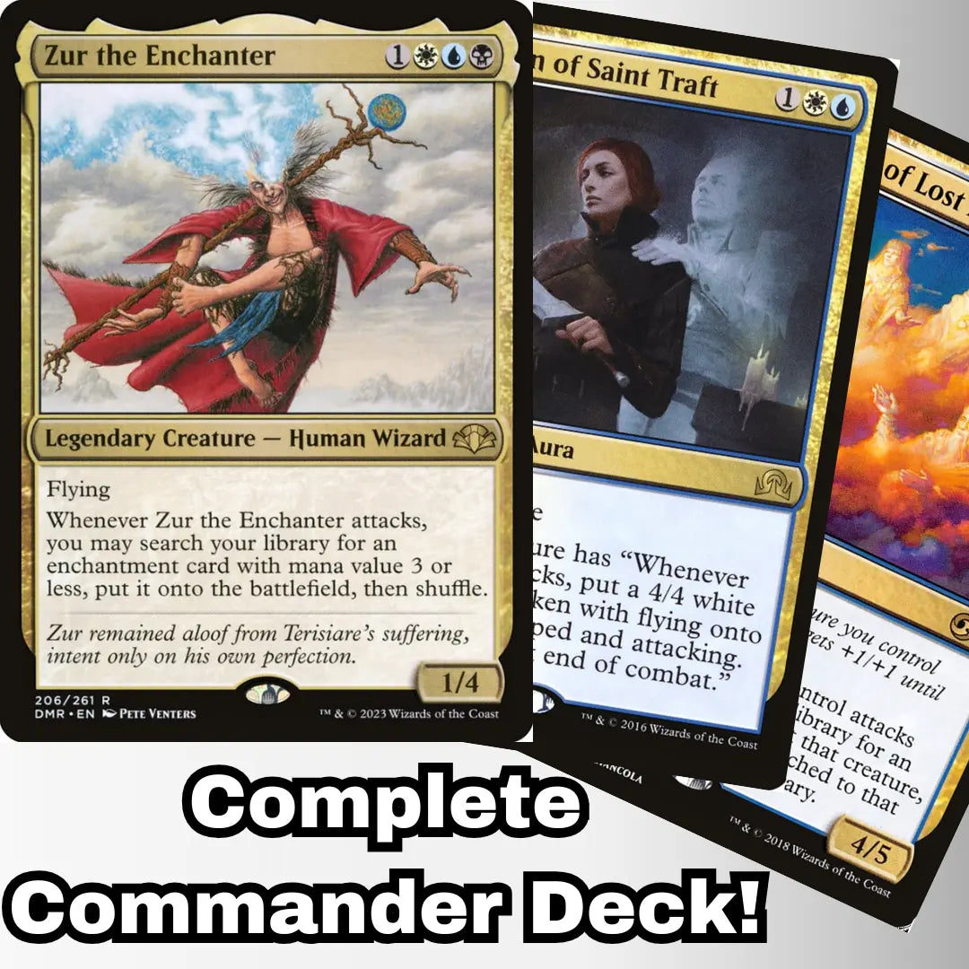 MTG Commander Deck EDH Deck Zur the Enchanter 100 Magic Cards Custom Deck Auras Enchantments Esper Voltron Moonveil Games